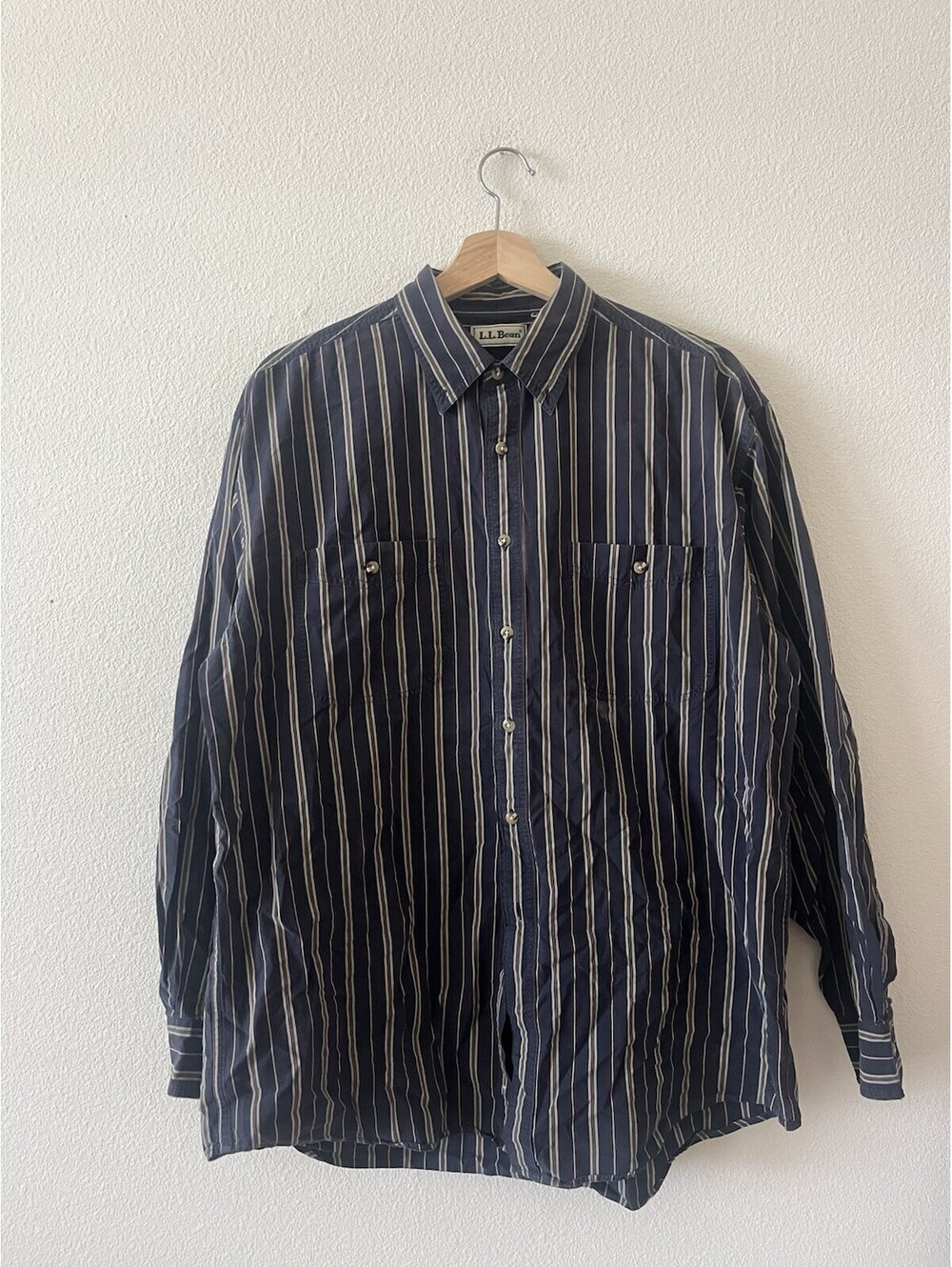 L.L. Bean Vintage Striped Long Sleeve Button Up Shirt XL